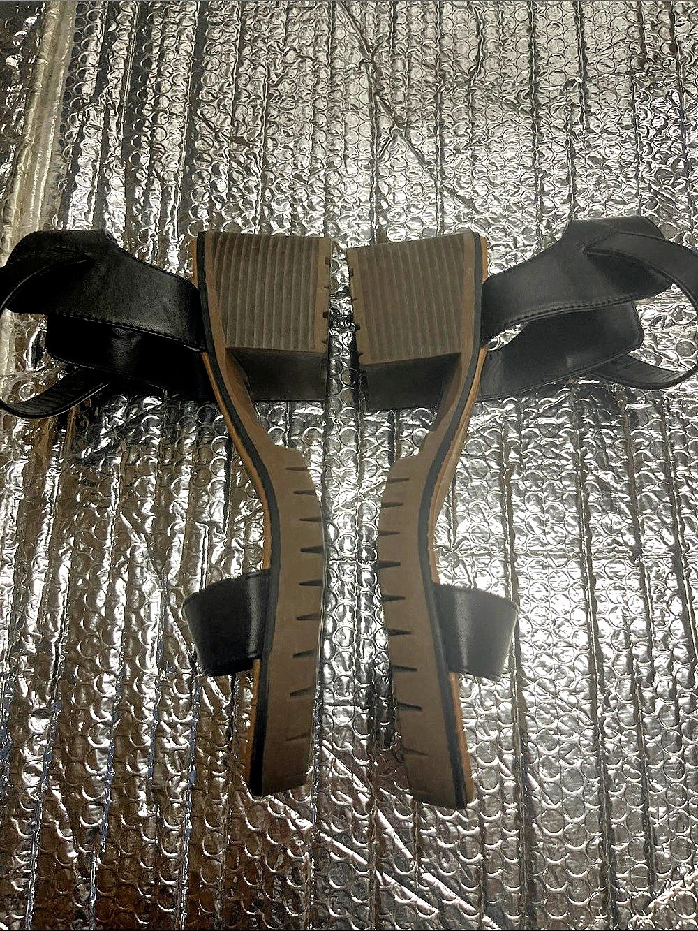 Pop  Road Trip Black Platform Sandals - Picture 5 of 12